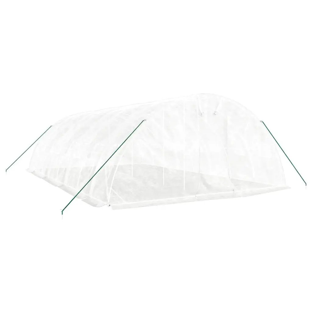 Greenhouse Steel Frame 8x5x2.3 m White 40 m² Portable Garden Plant House