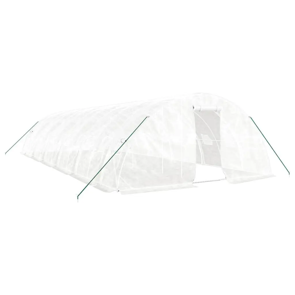Greenhouse Steel Frame PE Cover 12m x 5m x 2.3m White Durable Garden Plant House