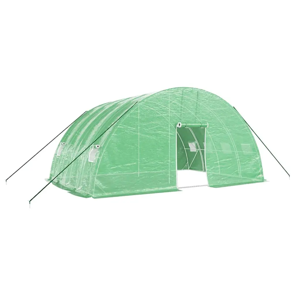 Greenhouse PE Cover Steel Frame 6x4x2.85m Green Garden Plant House