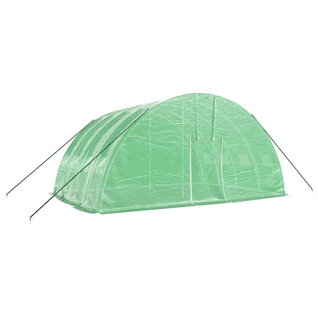 Greenhouse PE Cover Steel Frame 6x4x2.85m Green Garden Plant House