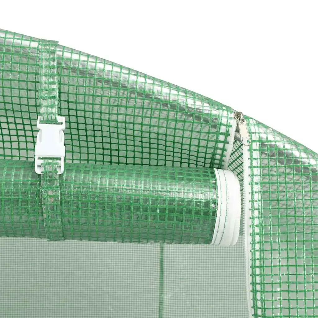 Greenhouse PE Cover Steel Frame 6x4x2.85m Green Garden Plant House