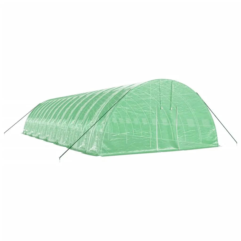 Greenhouse Steel Frame 14x6x2.85m Green PE Cover