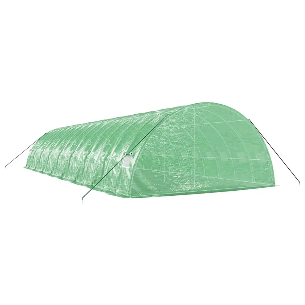 Steel Frame Greenhouse 16m x 6m x 2.85m Green PE Cover 96m² Durable Outdoor Plant House