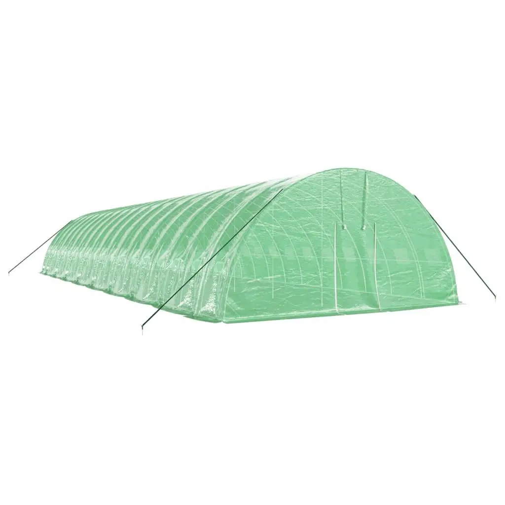 Greenhouse Steel Frame 18x6x2.85m Green Polyethylene Cover 108m² Garden Plant House