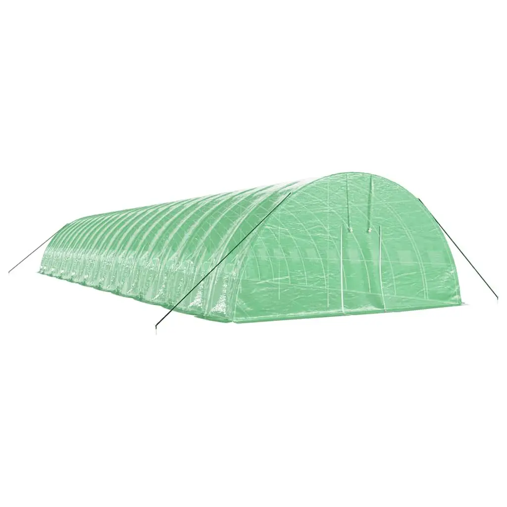 Greenhouse Steel Frame 20x6x2.85m Green PE Cover 120m² Garden Plant Protection