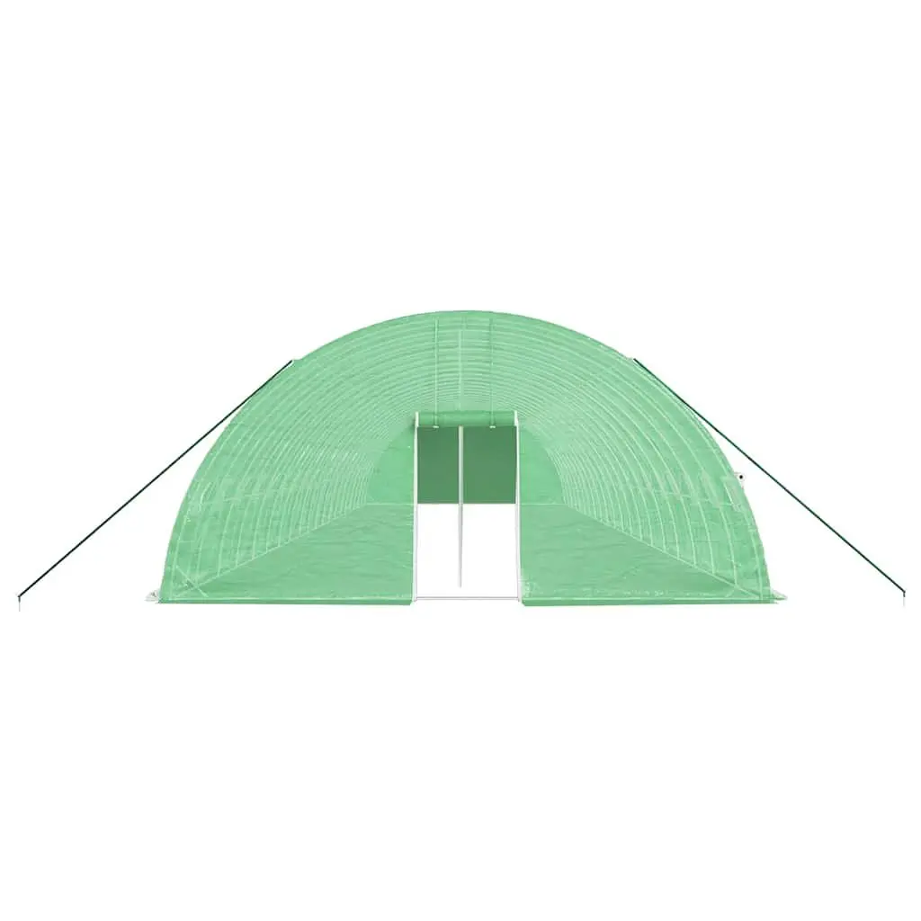 Greenhouse Steel Frame 20x6x2.85m Green PE Cover 120m² Garden Plant Protection
