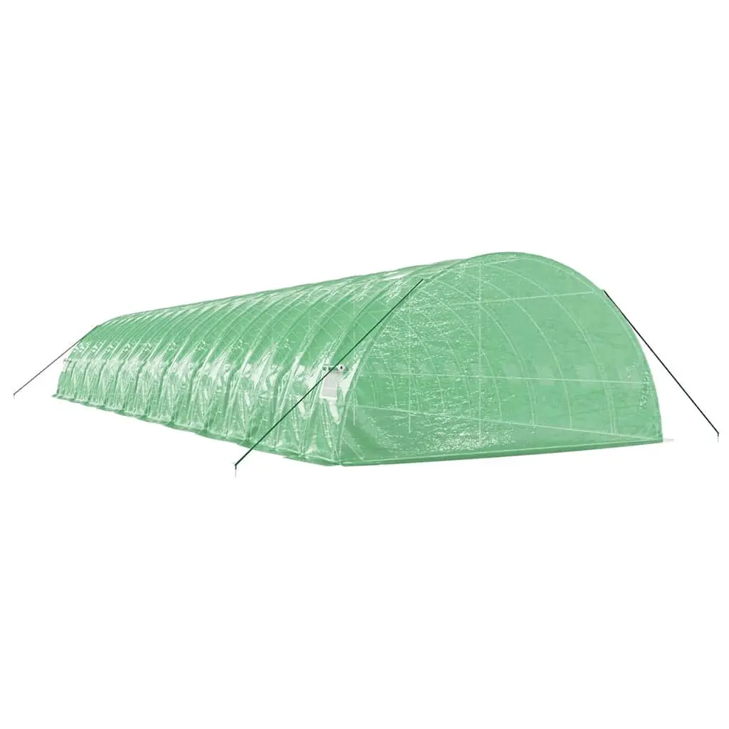 Greenhouse Steel Frame 20x6x2.85m Green PE Cover 120m² Garden Plant Protection