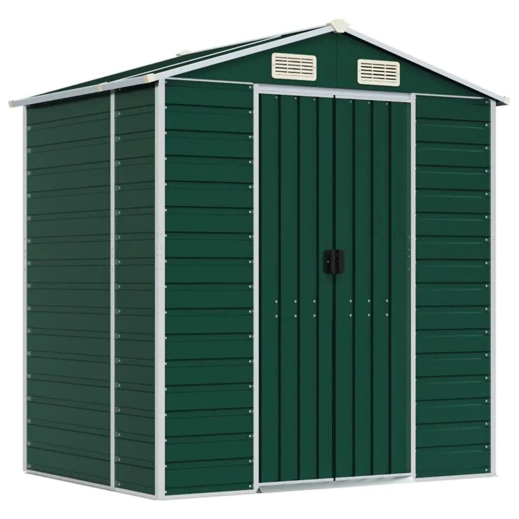 Garden Shed Galvanised Steel Green 191x130x198cm