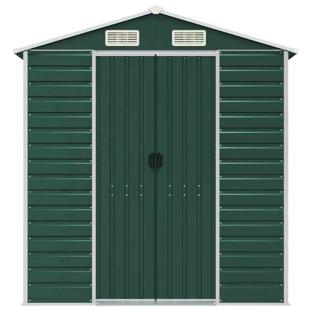 Garden Shed Galvanised Steel Green 191x130x198cm