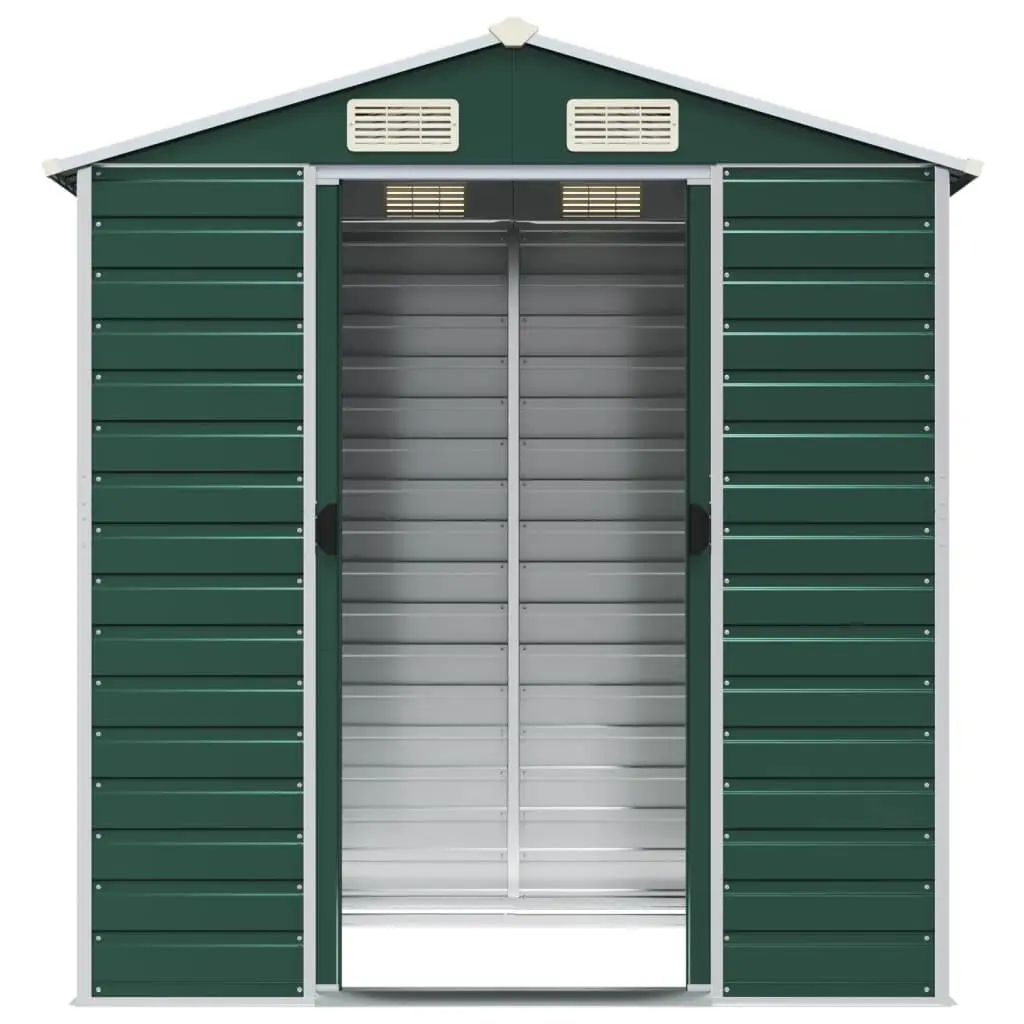 Garden Shed Galvanised Steel Green 191x130x198cm