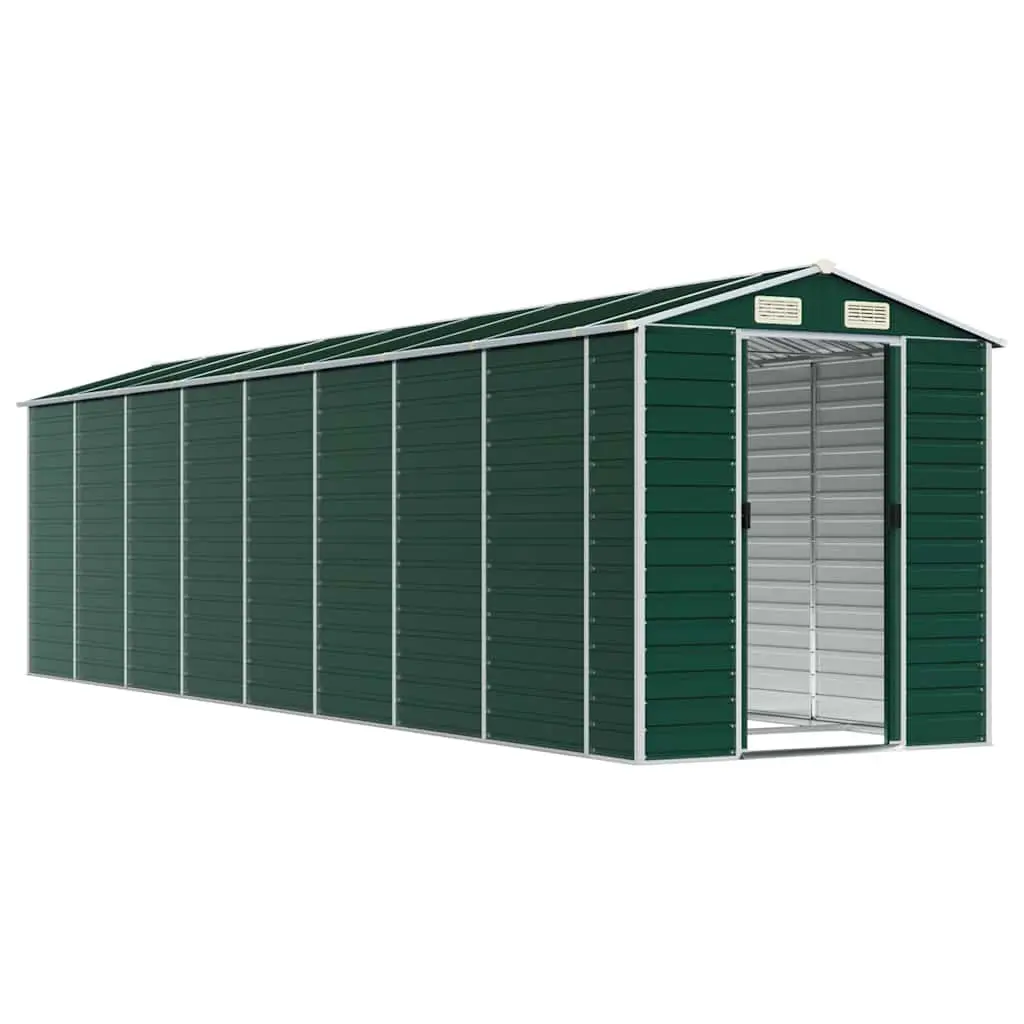Garden Shed Green Galvanised Steel 191 x 725 x 198 cm Outdoor Storage Tool House