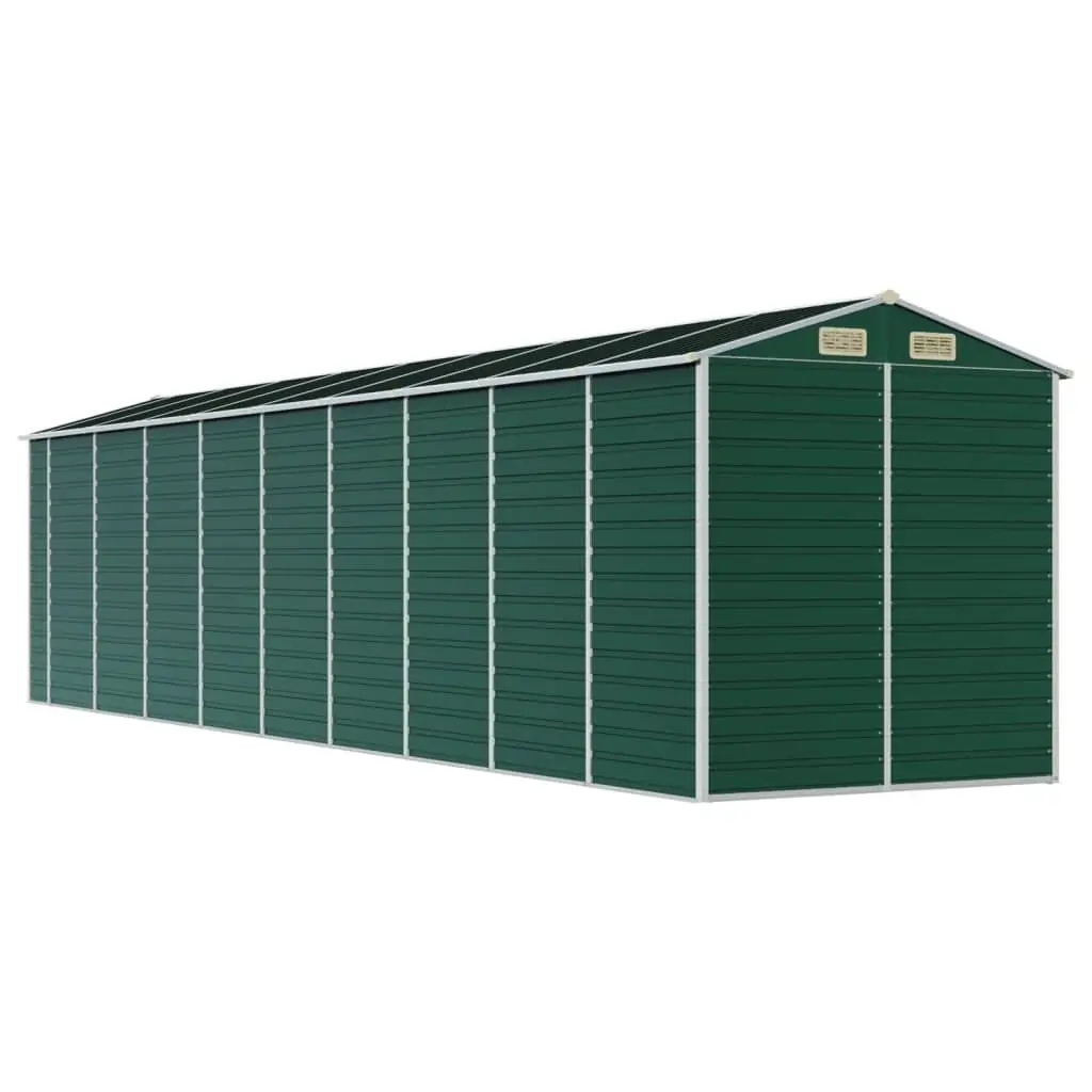 Garden Shed Galvanised Steel 191x810x198 cm Green Outdoor Storage Tool House