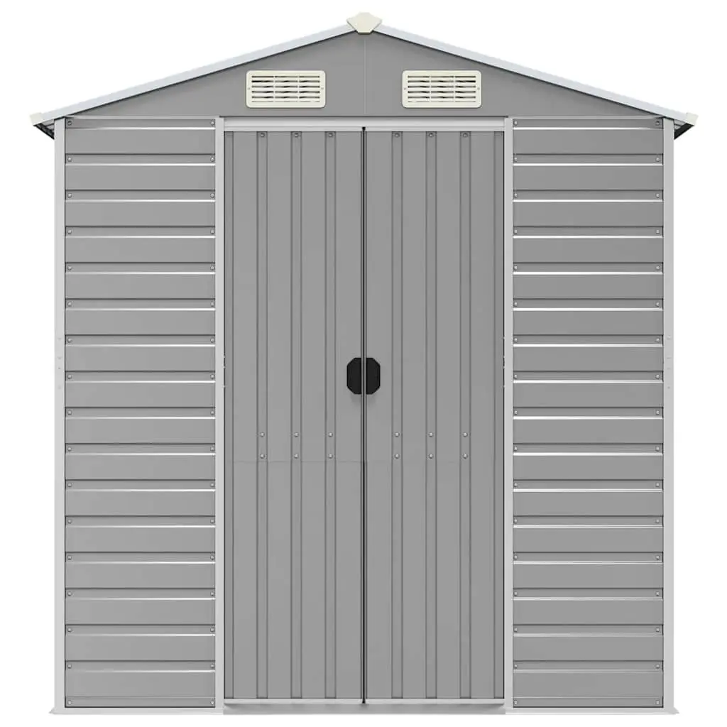 Garden Shed Storage Galvanised Steel Outdoor Tool House Grey 191x130x198cm