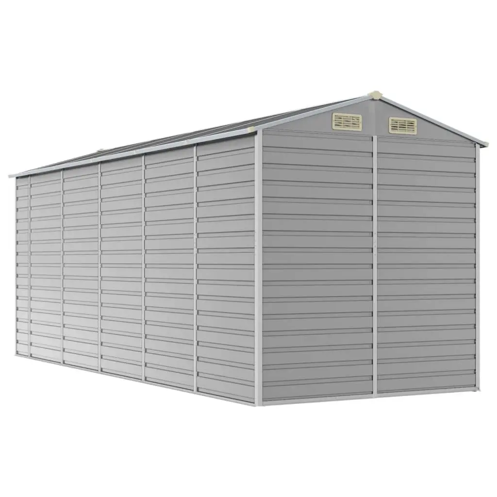 Garden Shed Galvanised Steel Outdoor Storage Tool House Grey 191cm x 470cm x 198cm
