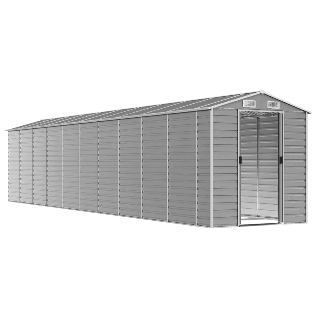 Garden Shed Metal Galvanised Steel Grey 191x895x198 cm