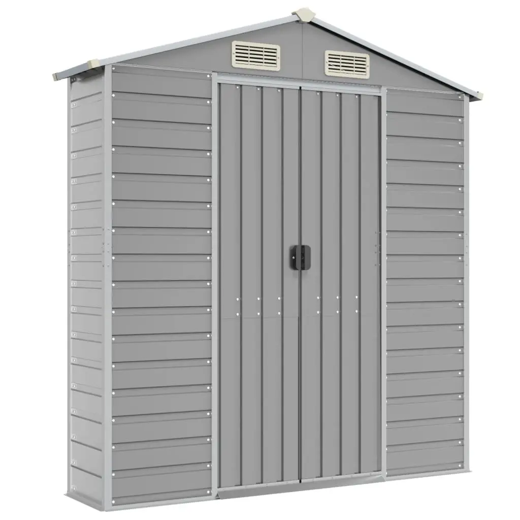 Garden Shed Metal Galvanised Steel Grey 191x895x198 cm