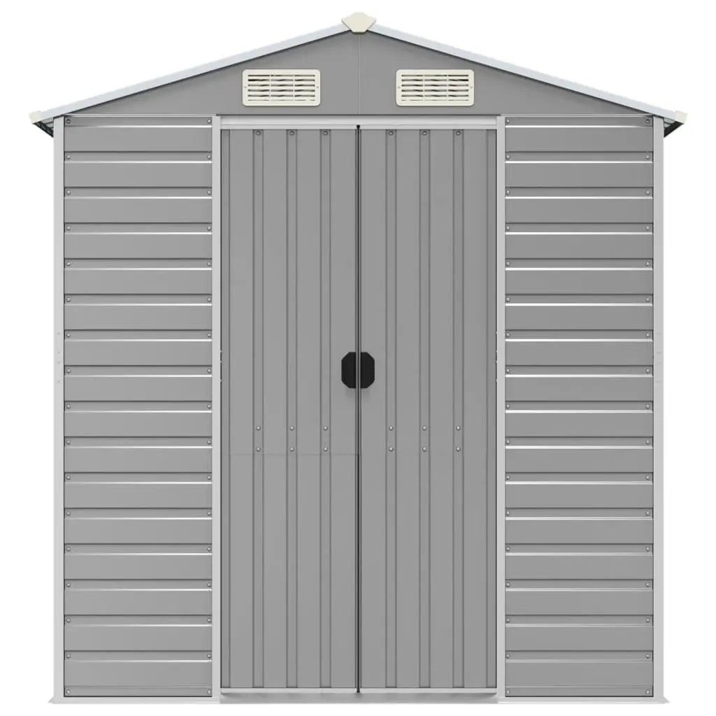 Light Grey Garden Shed Galvanised Steel Outdoor Tool Storage 191x980x198cm