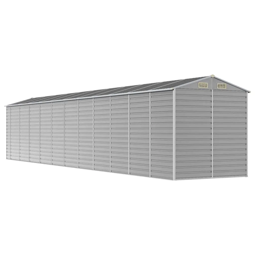 Light Grey Garden Shed Galvanised Steel Outdoor Tool Storage 191x980x198cm
