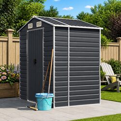 Practical Anthracite Garden Shed 191x130x198 cm for Home Use