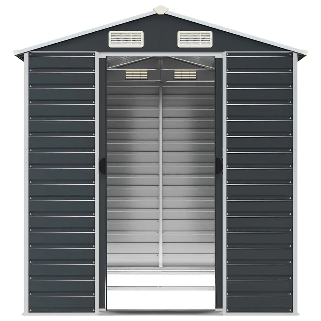 Garden Shed Galvanised Steel Anthracite 191 x 215 x 198 cm Outdoor Storage Tool House