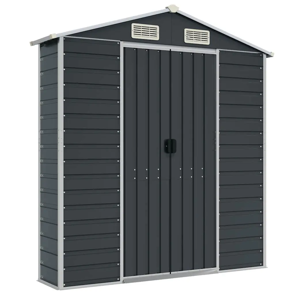 Garden Shed Galvanised Steel Anthracite 191 x 215 x 198 cm Outdoor Storage Tool House