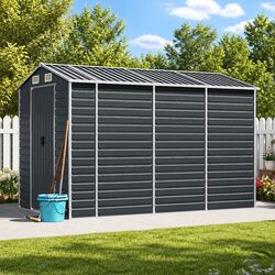 Practical Anthracite Garden Shed 191x300x198 cm
