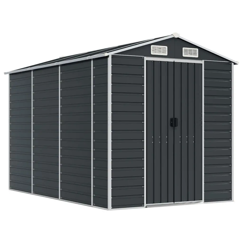 Garden Shed Outdoor Storage 191x300x198cm Galvanised Steel Anthracite