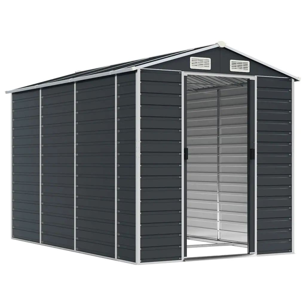 Garden Shed Outdoor Storage 191x300x198cm Galvanised Steel Anthracite