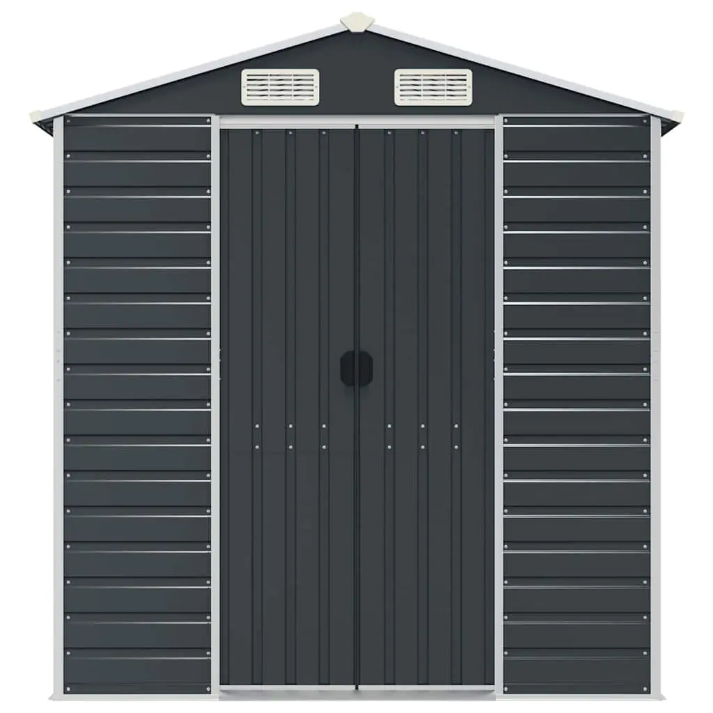 Garden Shed Outdoor Storage 191x300x198cm Galvanised Steel Anthracite