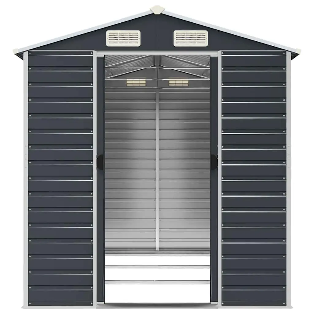 Garden Shed Outdoor Storage 191x300x198cm Galvanised Steel Anthracite