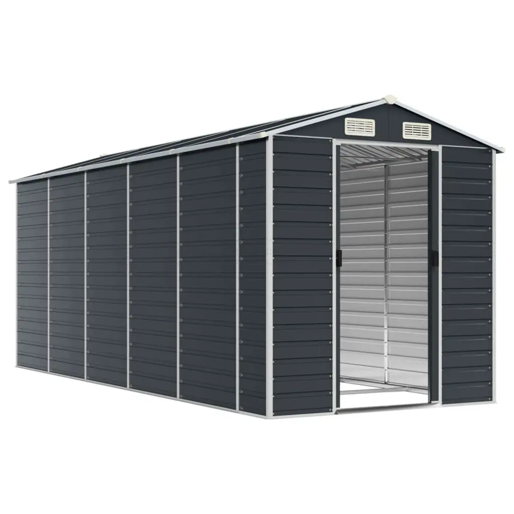 Garden Shed Metal Galvanised Steel 191x470x198 cm Anthracite