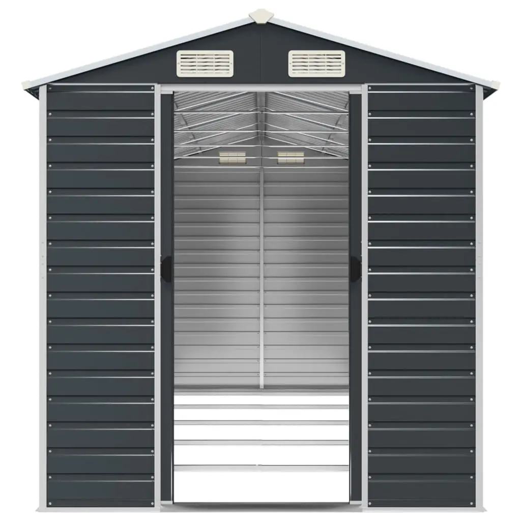 Garden Shed Metal Galvanised Steel 191x470x198 cm Anthracite