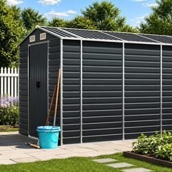 Practical Storage Solution: Anthracite Garden Shed