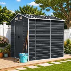 Practical Anthracite Shed for Tool and Equipment Storage