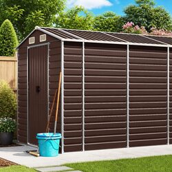 Practical Brown Garden Shed for Your Backyard
