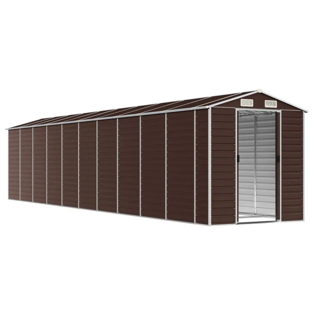 Garden Shed Galvanised Steel Brown 191x895x198cm