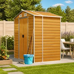 Practical Galvanised Steel Garden Shed for Outdoor Use