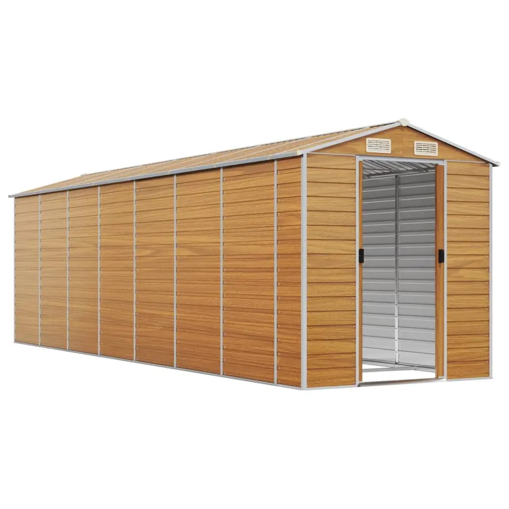 Garden Shed Brown Outdoor Storage Metal Galvanised Steel Tool House Organiser