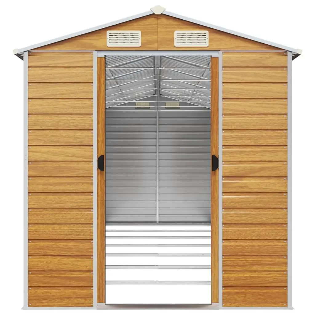 Garden Shed Brown Outdoor Storage Metal Galvanised Steel Tool House Organiser