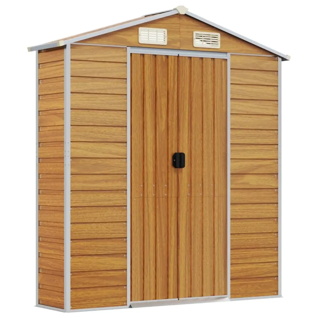 Garden Shed Brown Outdoor Storage Metal Galvanised Steel Tool House Organiser