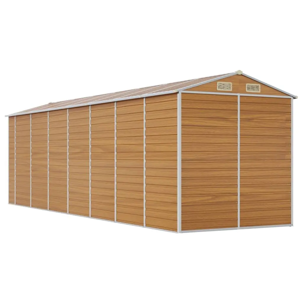 Garden Shed Brown Outdoor Storage Metal Galvanised Steel Tool House Organiser