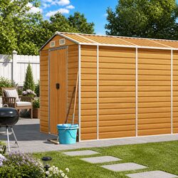 Versatile Brown Garden Shed for Tools and Equipment Storage