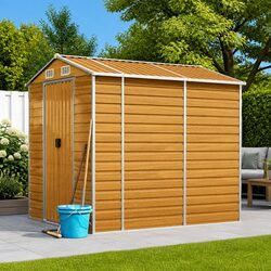 Practical Brown Steel Garden Shed for Various Uses
