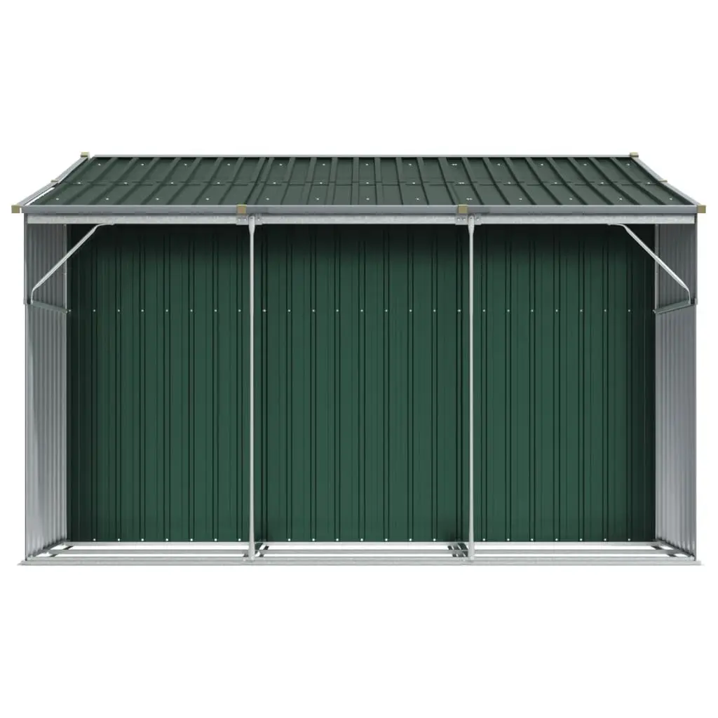 Garden Shed Galvanised Steel 277x279x179 cm Green Outdoor Storage Tool House