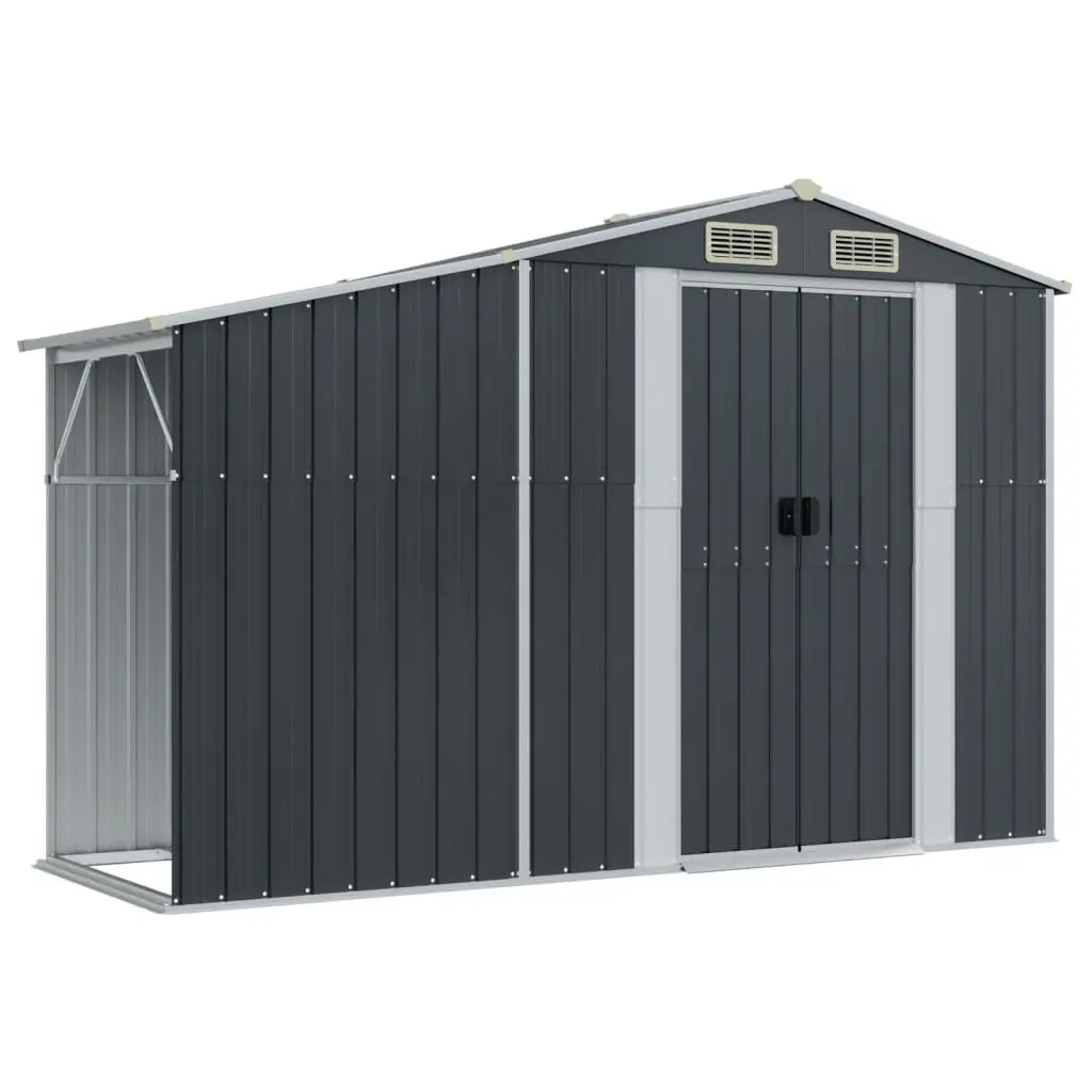 Garden Shed Anthracite 277x192.5x179cm Galvanised Steel Outdoor Storage Tool