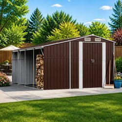 Practical Garden Shed for Tools and Firewood 277x365.5x179 cm
