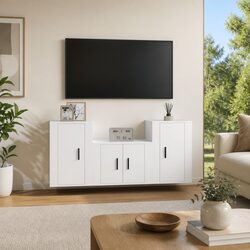 Practical Storage Solution with Wall-Mounted TV Cabinets