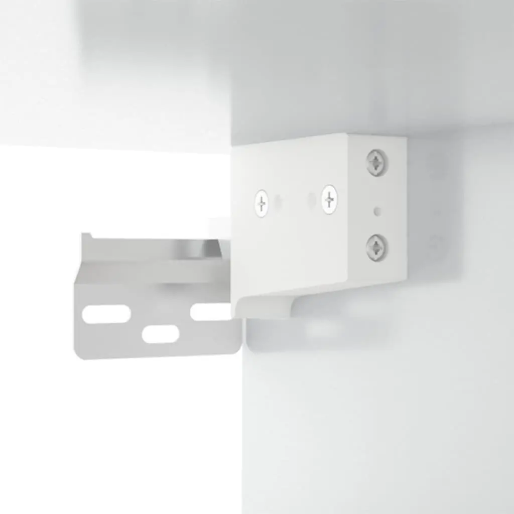 3 Piece Wall-Mounted TV Cabinet Set White High Gloss Engineered Wood Media