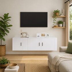 Functional 2-Piece Wall-Mounted TV Cabinets for Home Use