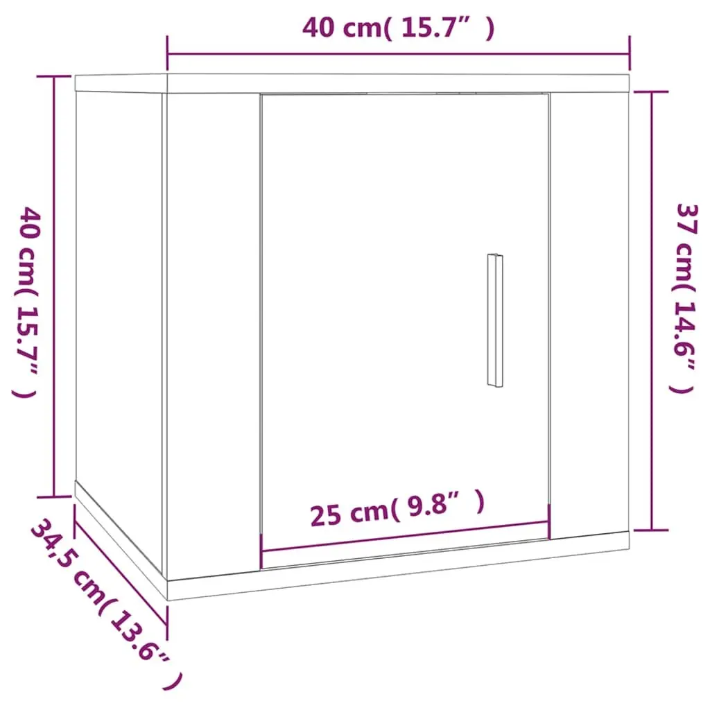 Wall Mounted TV Cabinet Set 4 Piece White Storage Media Unit Engineered Wood